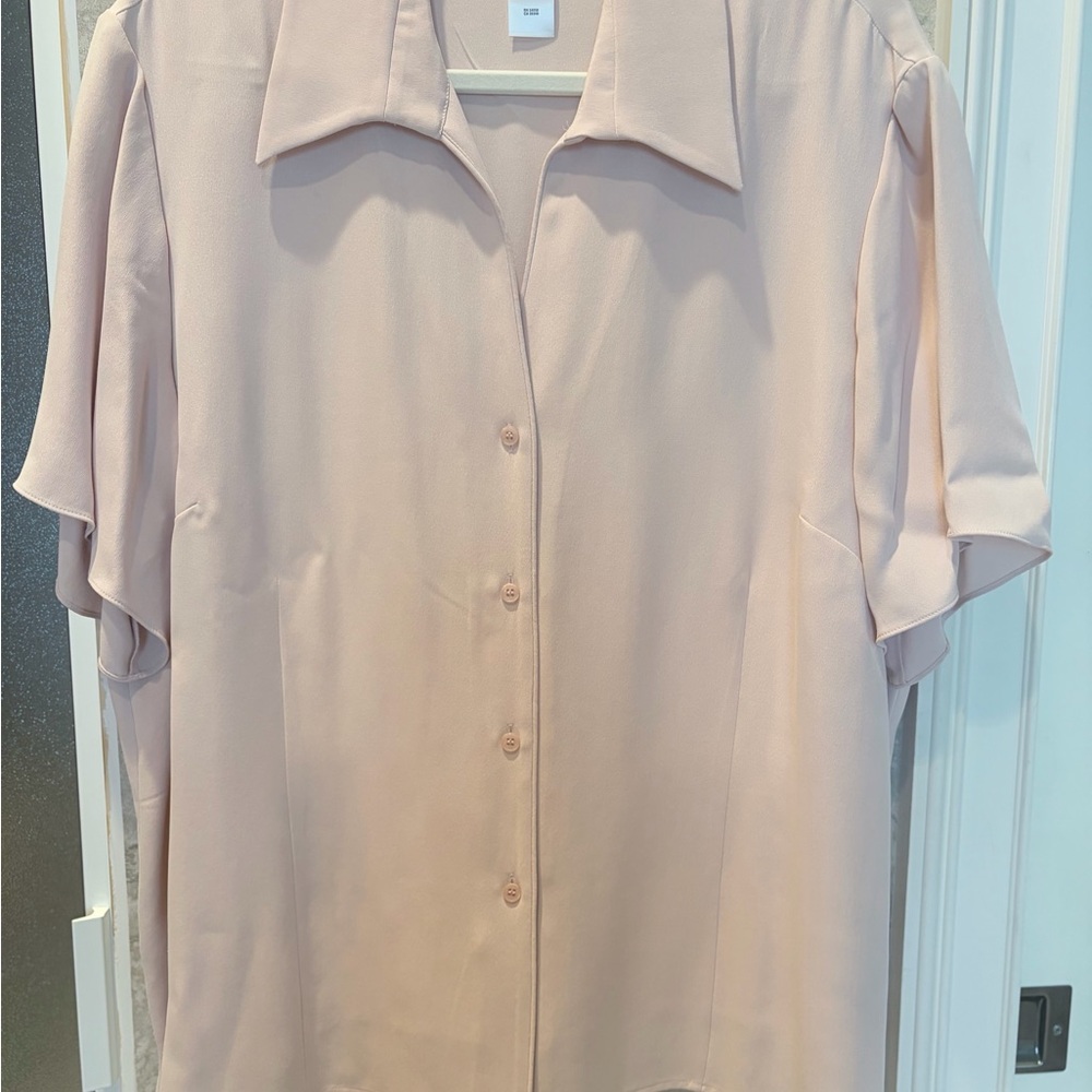 Light Pink Button-Up Blouse